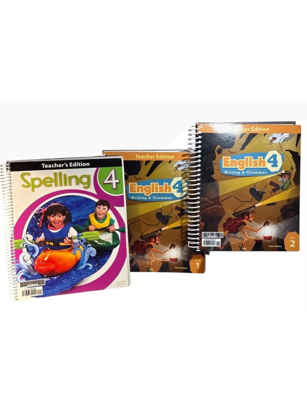 BJU Press English 4 Writing & Grammar Part 1 & 2 PLUS Grade 4 Spelling Lot of 3
